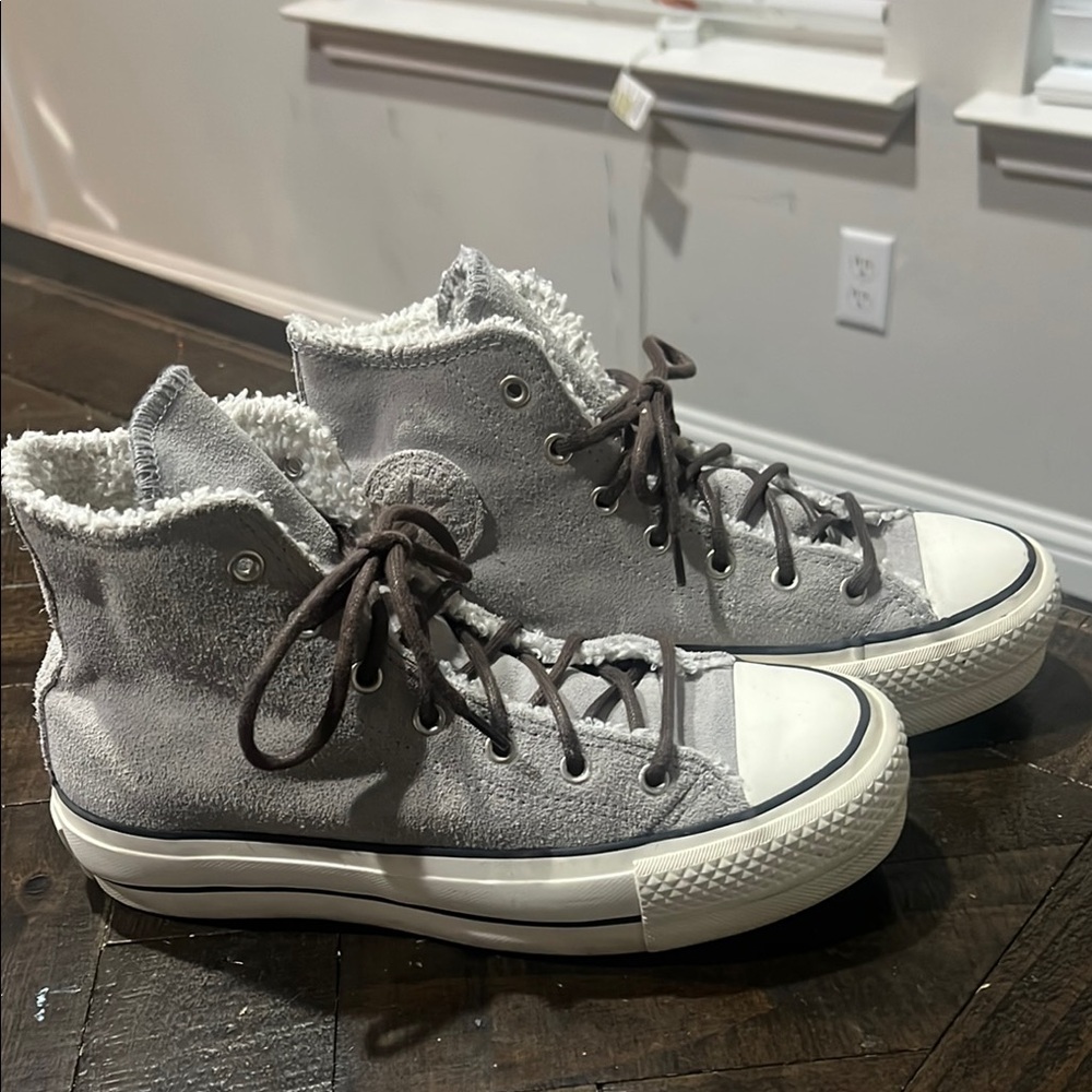 Converse suede Gray High-Top Sneakers